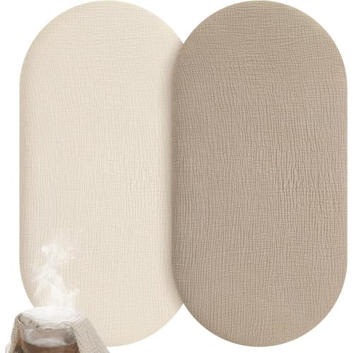Muslin Bassinet Sheets Boy Girl, 100% Cotton Fitted Bassinet Sheet Set 2 Pack Bassinet Mattress Sheets Universal Fit for Rectangle, Round, Oval, Hourglass Mattress, Soft Breathable