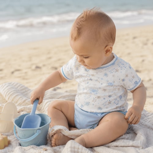 Crabby Cove Diaper Cover Set - Sky