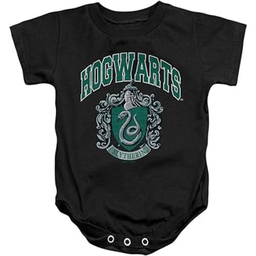 Popfunk Kids Harry Potter Hogwarts Slytherin Unisex Infant Snap Suit for Baby, Black, Small