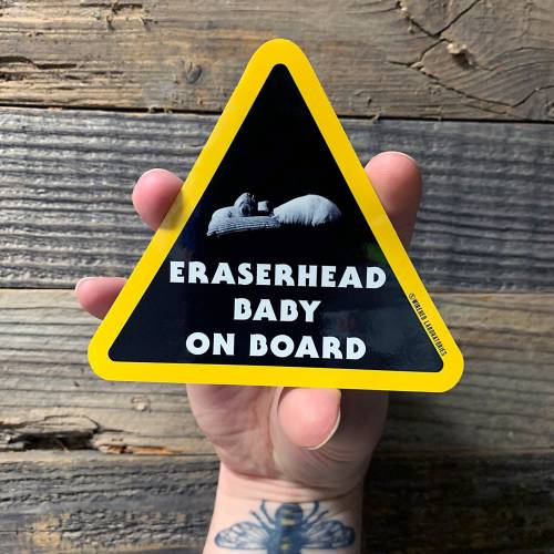 ERASERHEAD Baby On Board Sticker! 4" vinyl decal, laminated for all weather use! For David Lynch Cult Horror Movie Lovers!