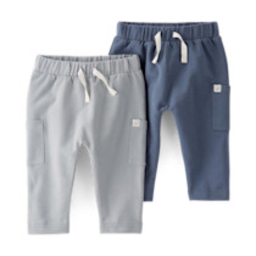 Carter's Little Planet Organic Cotton Sweatpants (2 Pack) - Gray/ Navy, 3 M