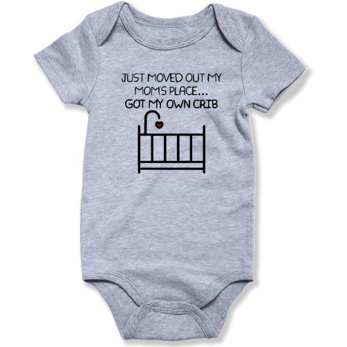 hrcfbk Newborn Infant Baby Boys Girls Bodysuit Short Sleeve Funny Letters Print Romper Reveal Pregnancy Announcement Clothes