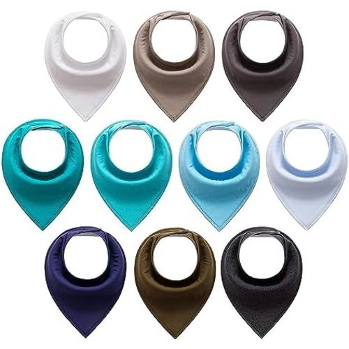 Little Tots Baby Bandana Drool Bibs for Boys, Girls, Baby Unisex Cotton Bibs 4/8/10 Pack Soft and Absorbent