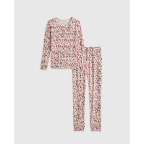 Bamboo Long Sleeve and Pant Pajama Set - Toddler in Ditsy Floral