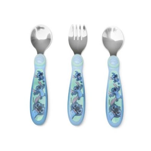 Disney 3pc Stitch Baby Utensils Set with 2 Spoons and a Fork