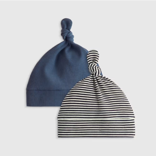 The Softest Rib Hat (2-Pack) in Ivory/Grey Stripe