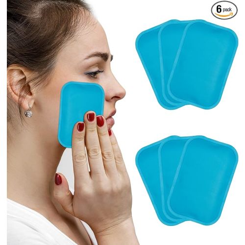 Small Ice Packs, 6 Pcs, Reusable Mini Gel Cold Packs for Injuries, Hot Cold Compress for Kid's Boo Boos, Headaches, Wisdom Teeth, Breastfeeding, Pain Relief, Fever, Mosquito Bite, First Aid 3" X 4.5"