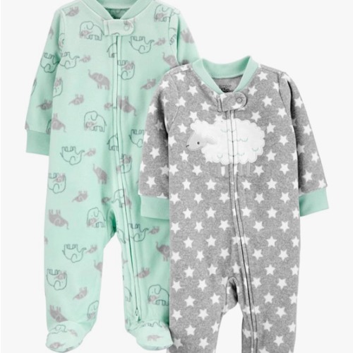 Simple Joys by Carter's unisex-baby 2-pack Neutral Fleece Footed Sleep and Play
