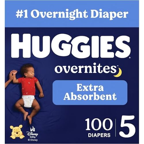 Huggies Overnites Diapers Size 5, 100 Count (2 Packs of 50)