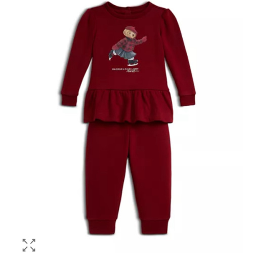 Polo Girls' Polo Bear Fleece Sweatshirt & Pant Set - Baby