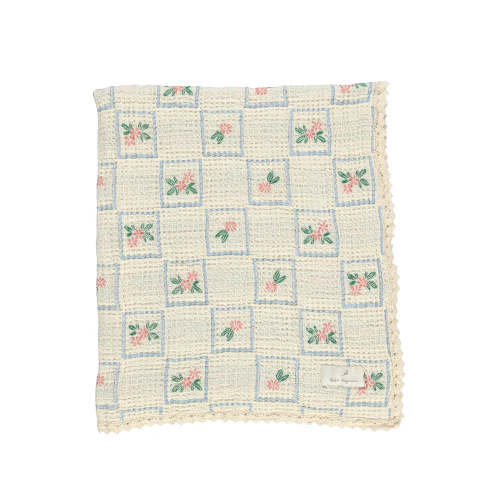 Bebe Organic Floral Waffle Blanket