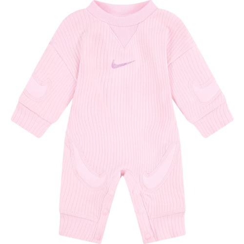 Baby Ready Set Organic Cotton Rib Coveralls, Pink Foam