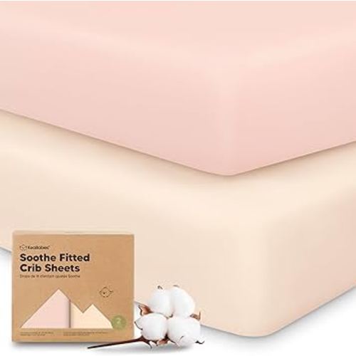 KeaBabies 2-Pack Organic Crib Sheets for Boys, Girls - 52x28 Fitted Crib Mattress Sheet Neutral, Breathable Jersey Cotton Cover for Baby Bed, Toddler Mattress, Soft & Cute Prints (Cameo)