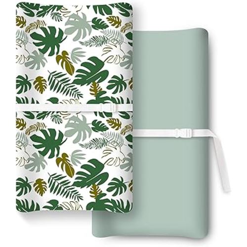 Extra Stretchy Changing Pad Cover, Ultra Soft Premium Jersey Knit Changing Pad Sheets, Unisex for Boys Girls, Fits All Standard Changing Tables/Dresser Tops - 2 Pack