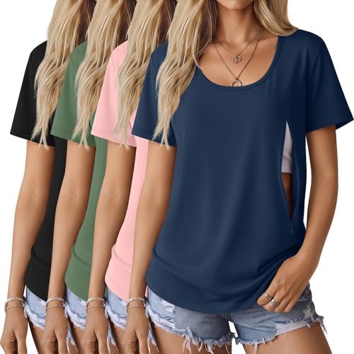 Oakgarden 4 Pack Women's Nursing Shirts