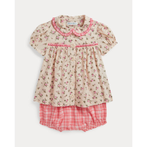Floral Cotton Shirt & Gingham Bloomer