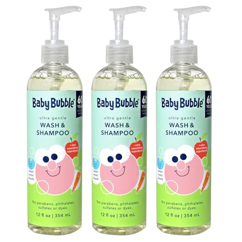 Mr. Bubble Baby Bubble Ultra Gentle Body Wash & Shampoo, Sweet Violet Clouds Scent, 12 oz. Pack of 3