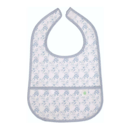The Wipe It Bib, Navy Floral - Apple of My Isla Bibs | Maisonette