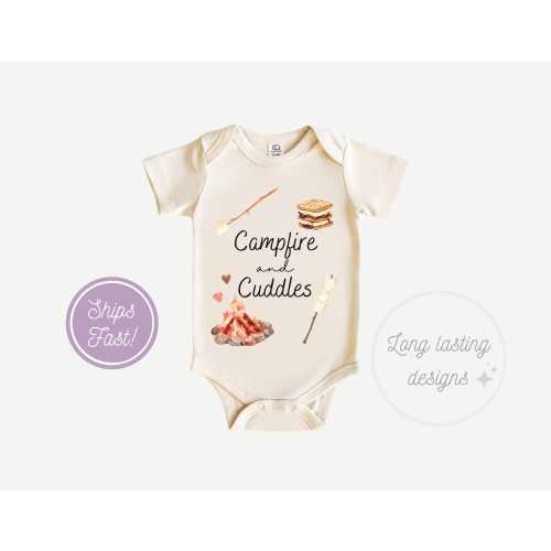 Campfire Cuddles Baby Onesie: Camping Smore Outfit