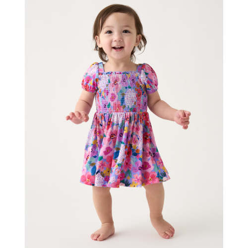 Sweet Sprigs Puff Sleeve Smocked Dress with Bloomer | Little Sleepies