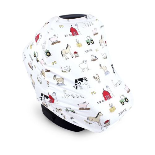 Hudson Baby Multi-use Car Seat Canopy, Farm, One Size
