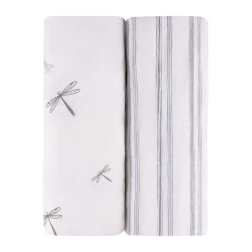 Dragonfly Fitted Crib Sheet Set for breathable baby comfort – Ely's & Co.