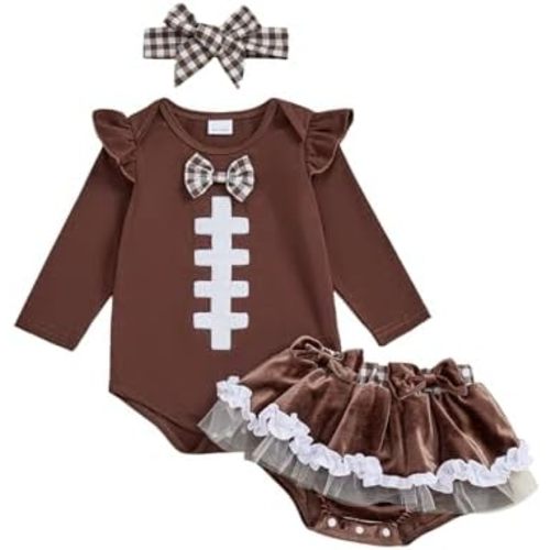 Newborn Baby Girl Christmas Outfit Long Sleeve Romper Onesie Bodysuit Bloomers Shorts Set Cute Fall Winter Clothes