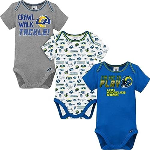 Gerber NFL Unisex Baby Nfl Team 3 Pack Short Sleeve Onesie Bodysuit