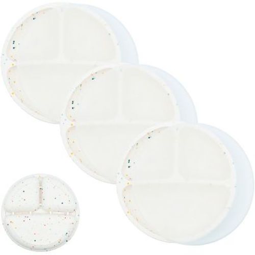 WeeSprout Baby Plates with Lids, Food Grade Silicone Divided Plates for Kids - 3 Pack