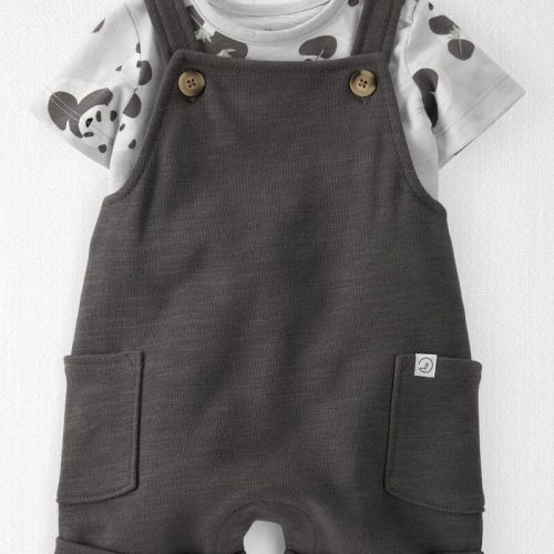 Charcoal 2-Piece Organic Cotton Shortall Set | oshkosh.com