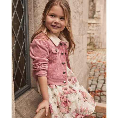 Girls Sherpa-Lined Corduroy Jacket - Highland Hills - Pink 18-24 M