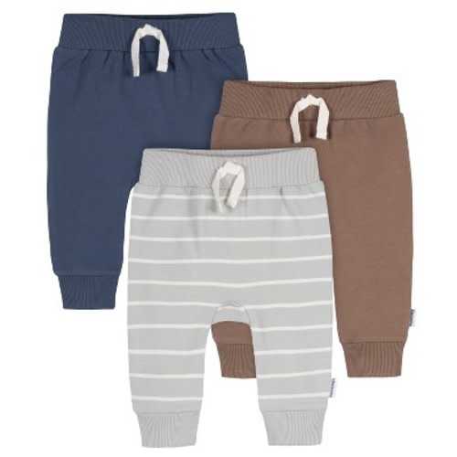Gerber Baby Boys' 3-Pack Jogger Pants, Leafless Tree, 0-3 Months