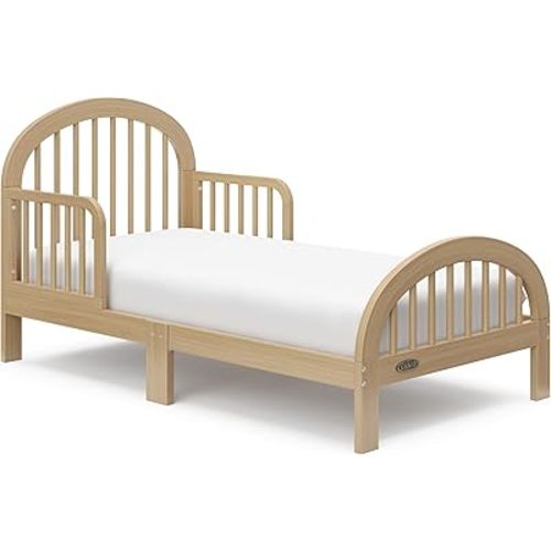 Graco Olivia Toddler Bed (Driftwood) - GREENGUARD Gold Certified, Includes Toddler Safety Guardrails, Fits Standard Crib & Toddler Mattress, Stylish Arched Design