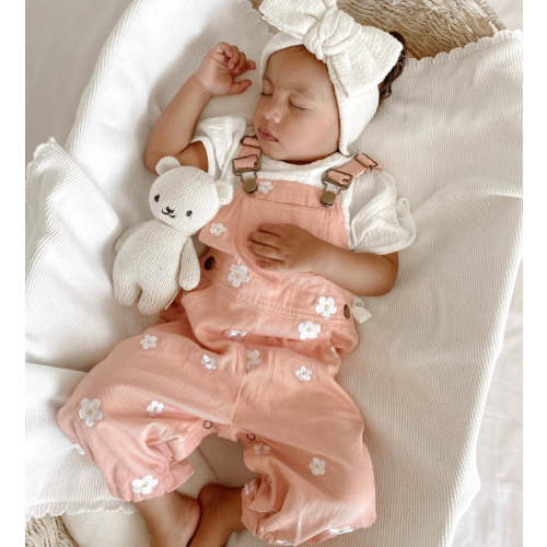 Floral Pink Denim Overalls