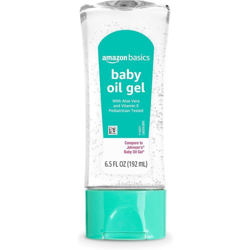 Amazon Basics Baby Oil Gel with Aloe Vera & Vitamin E, Moisturizing, Fast Absorbing, No-Mess, Dermatologist Tested, 6.5 fl oz, Pack of 1 (Previously Solimo)