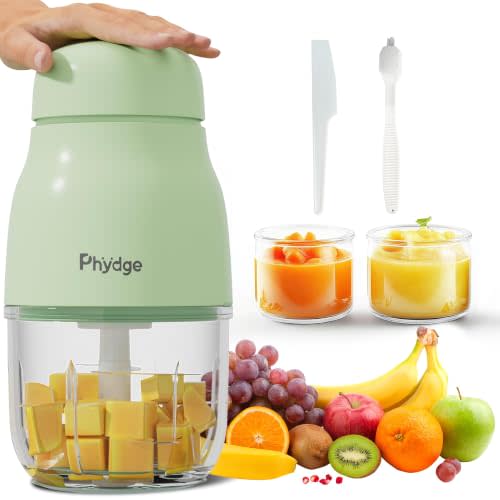 Upgraded Baby Food Maker, 10oz Food Processor with 8 Blades, Quiet Fast Blending, Food-Grade Glass Bowl, BPA-Free, Leak-Proof Sealing Design, Easy to Clean Baby Food