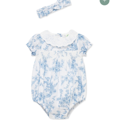 Blue Floral Woven Bubble & Headband, 3M