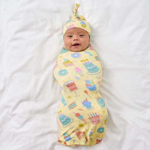 Frosted Fun Swaddle & Hat Set | Little Sleepies