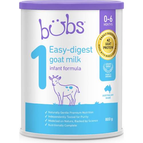 Bubs Goat Infant Formula Stage 1 800g | Woolworths