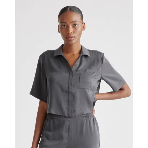 100% Washable Silk Pajama Button Up Top