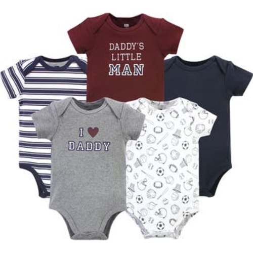 Essential Cotton Bodysuits 5-Piece Set, 0-3M