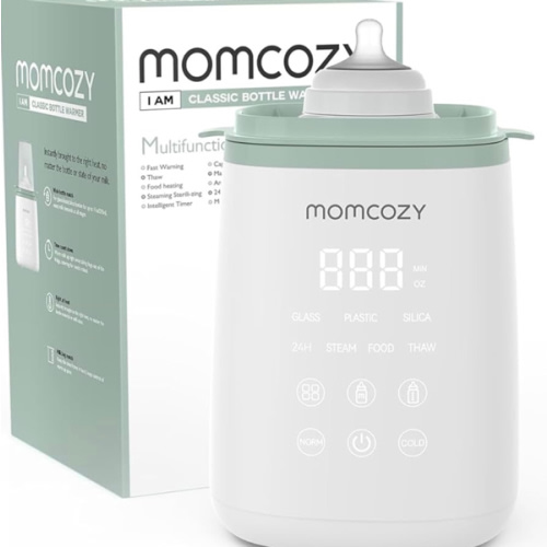 Momcozy Chauffe-biberon intelligent et stérilisateur de biberon à vapeur, chauffe-lait rapide avec contrôle précis de la température et arrêt automatique, chauffe-biberon multifonction pour lait