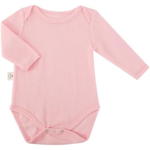 Baby Merino Wool Silk Long Sleeve Bodysuit with Snaps