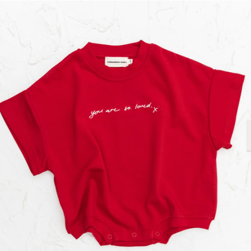 You Are So Loved Tshirt Romper - Wine