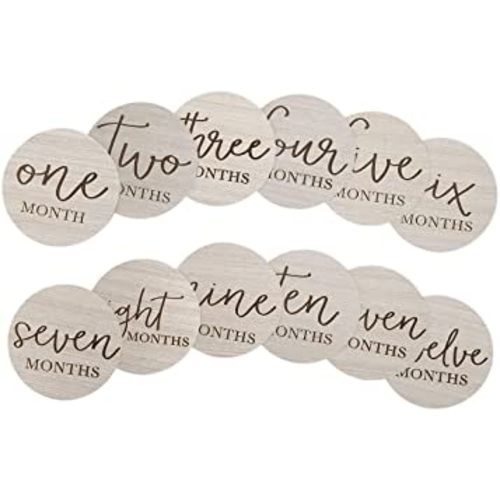 Little Pear Baby Milestone Discs, Baby Age Milestone Marker Keepsake & Photo Prop, Gray