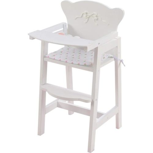 KidKraft Tiffany Bow Scalloped-Edge Wooden Doll High Chair