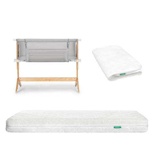 Bedside Sleeper, Original Crib Mattress + Waterproof Pad - White