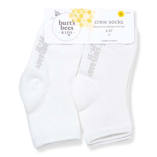 Solid Organic Cotton Baby Crew Socks 6 Pack – Burt's Bees Baby
