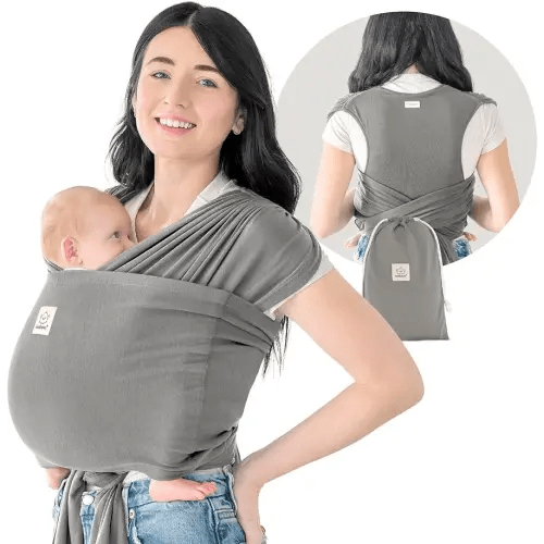 KeaBabies Baby Wrap Carrier Ring Sling - Easy to Wear, Adjustable D-Lite Baby Carrier Newborn to Toddler, Infant Carrying Shirt, Hands Free Bonding, Breathable Fabric Wearing Wrap (Graphite)