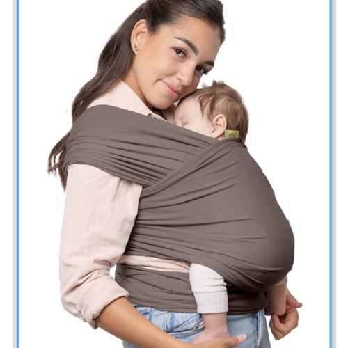 Boba Baby Wrap Carrier – Original Baby Sling Carrier for Newborns (7–35 lbs), Soft, Secure, Hands-Free & Ergonomic, Ideal for Comfortable Bonding, New Parents (Grey)